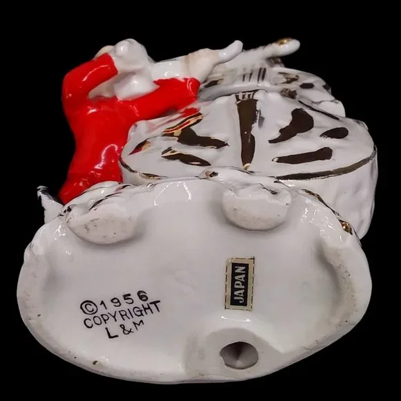 Vtg 1956 Lipper & Mann Red Pixie Elf Playing Violin Cello Musical Figurine Japan - Picture 13 of 13